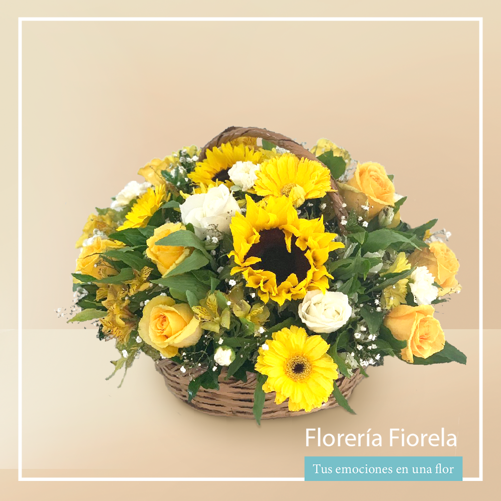 Canasta de flores amarillas - Florería en Línea