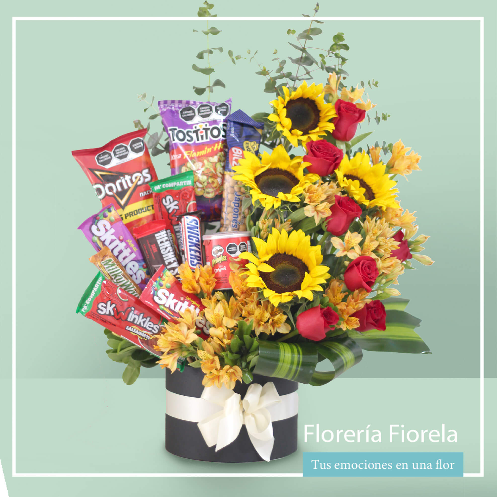 Domo de flores y snack - Delicia - Florería en Línea